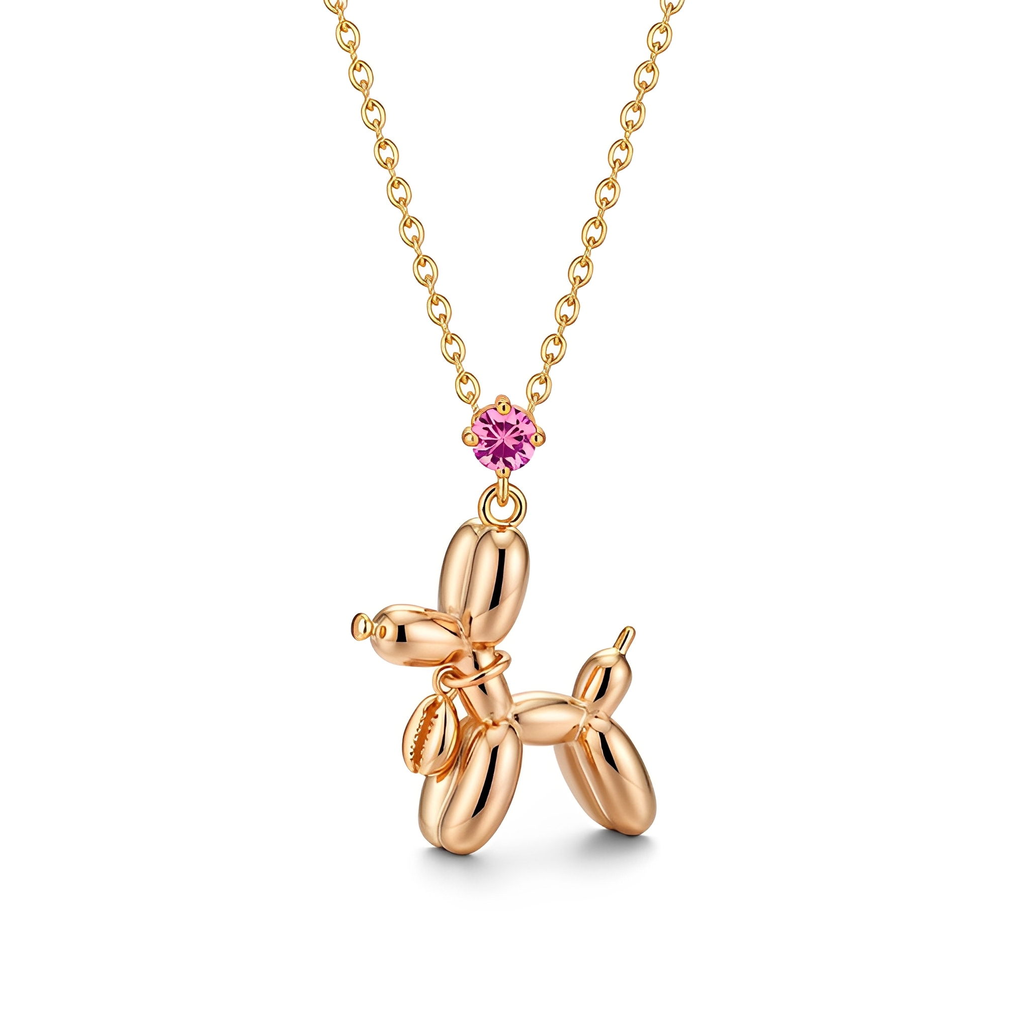Stainless Steel Balloon Dog Pendant Necklace - Creative Fashion Jewelry for Women